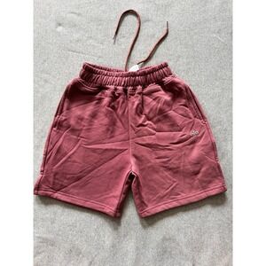 Alo Women's Accolade Soft Terry Shorts Drawstring Dusty Rose Size Xsmall